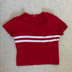 Red stripe to Brandy Melville crop top